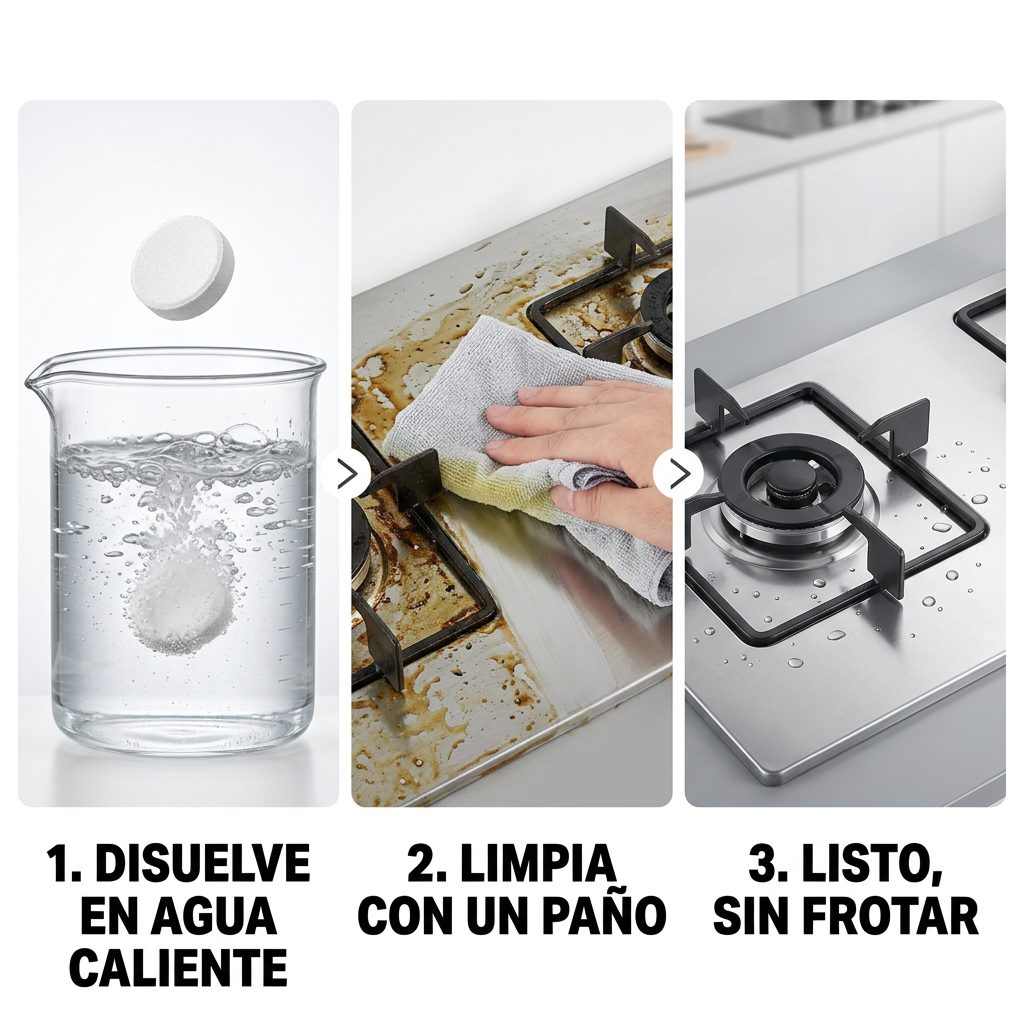 Pack de 10 Pastillas Limpiadoras Antigrasa para Cocina