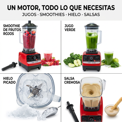 Licuadora Eléctrica 500W con 2 Velocidades y Función Pulso